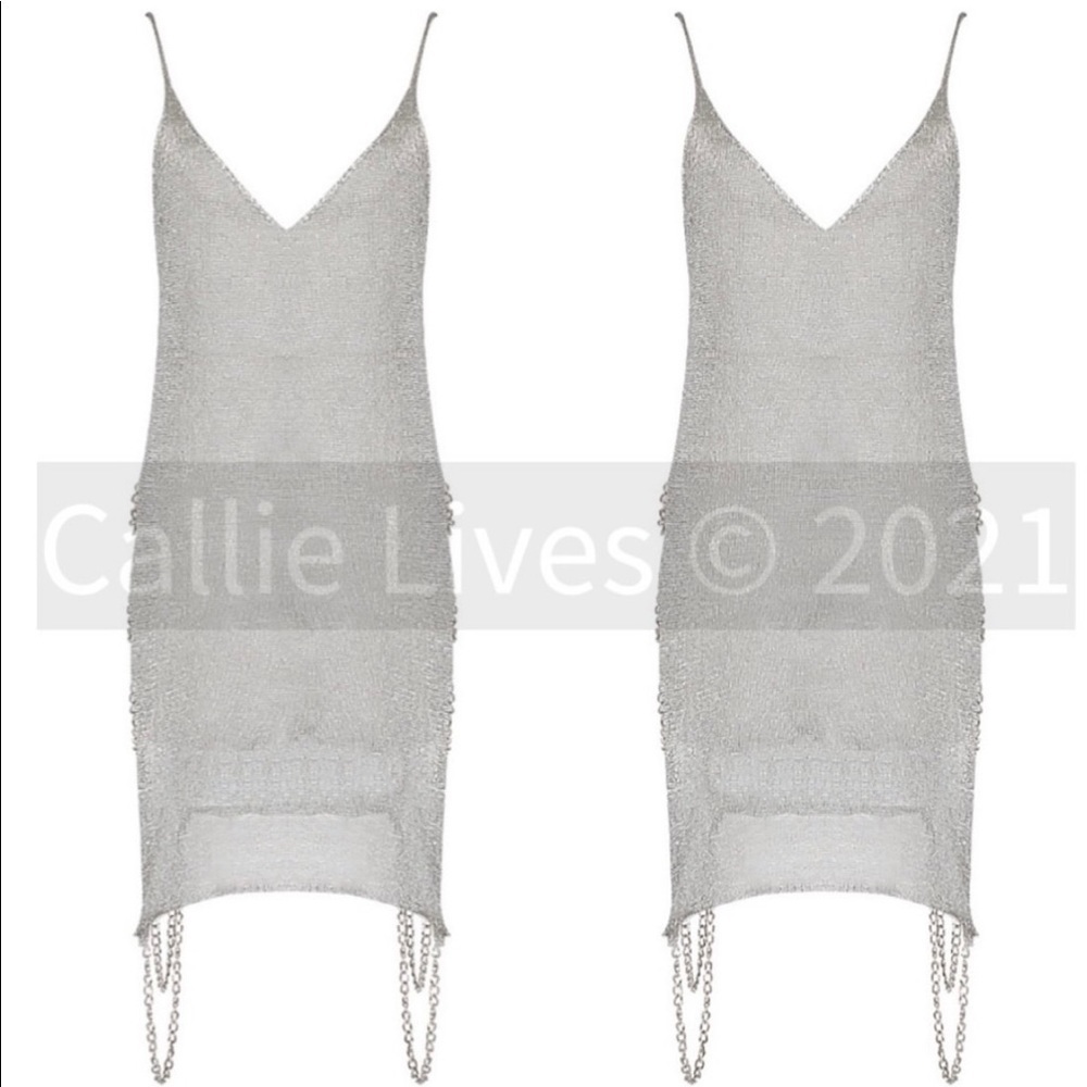 New!Gold /Silver Shimmer Chain Mesh Armor Swim Coverup Top - Picture 12 of 17